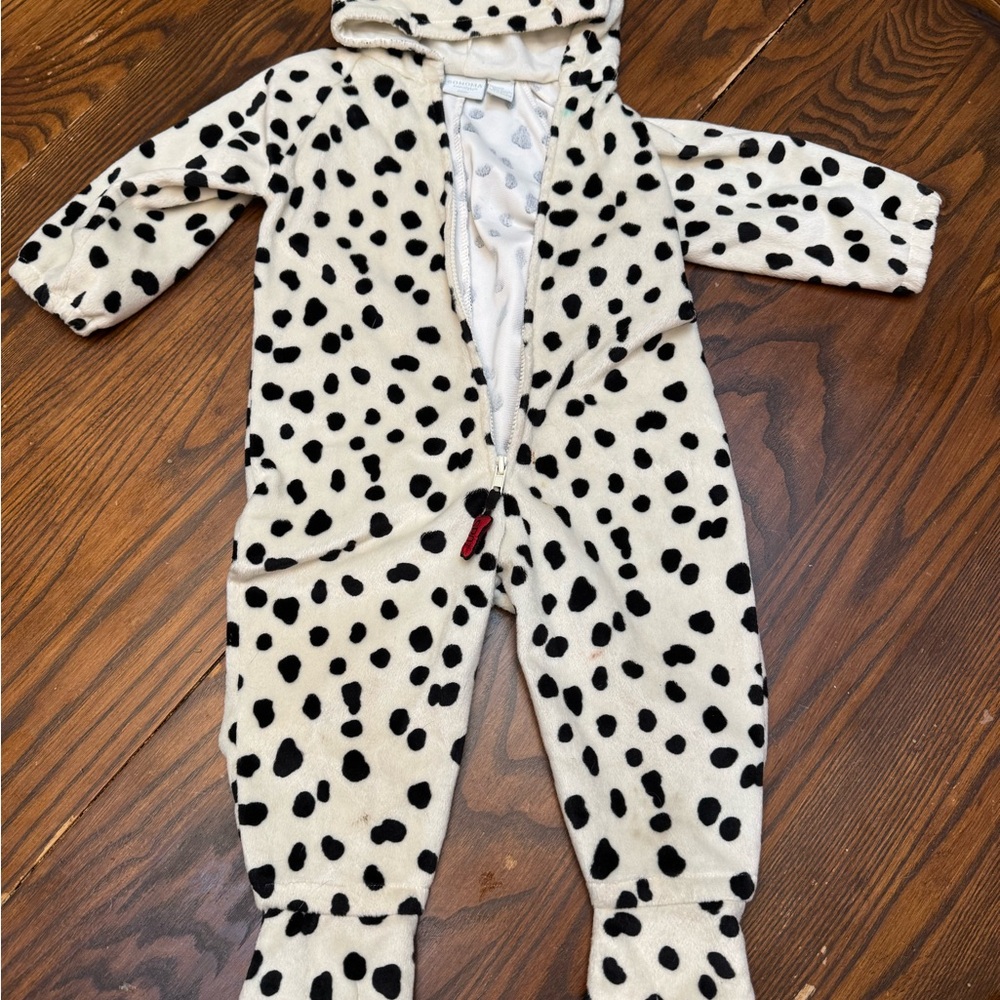 Cozy Dalmatian Print Kids One Piece Halloween Costume